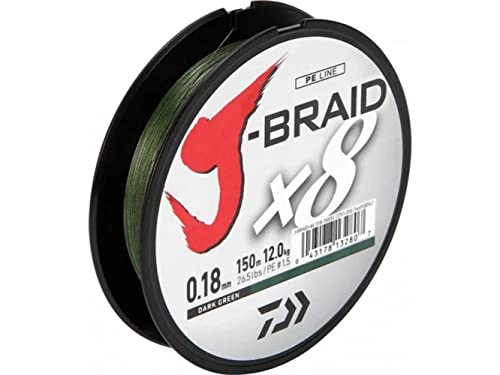 Daiwa J-Braid X8 0,18 mm dunkelgrün