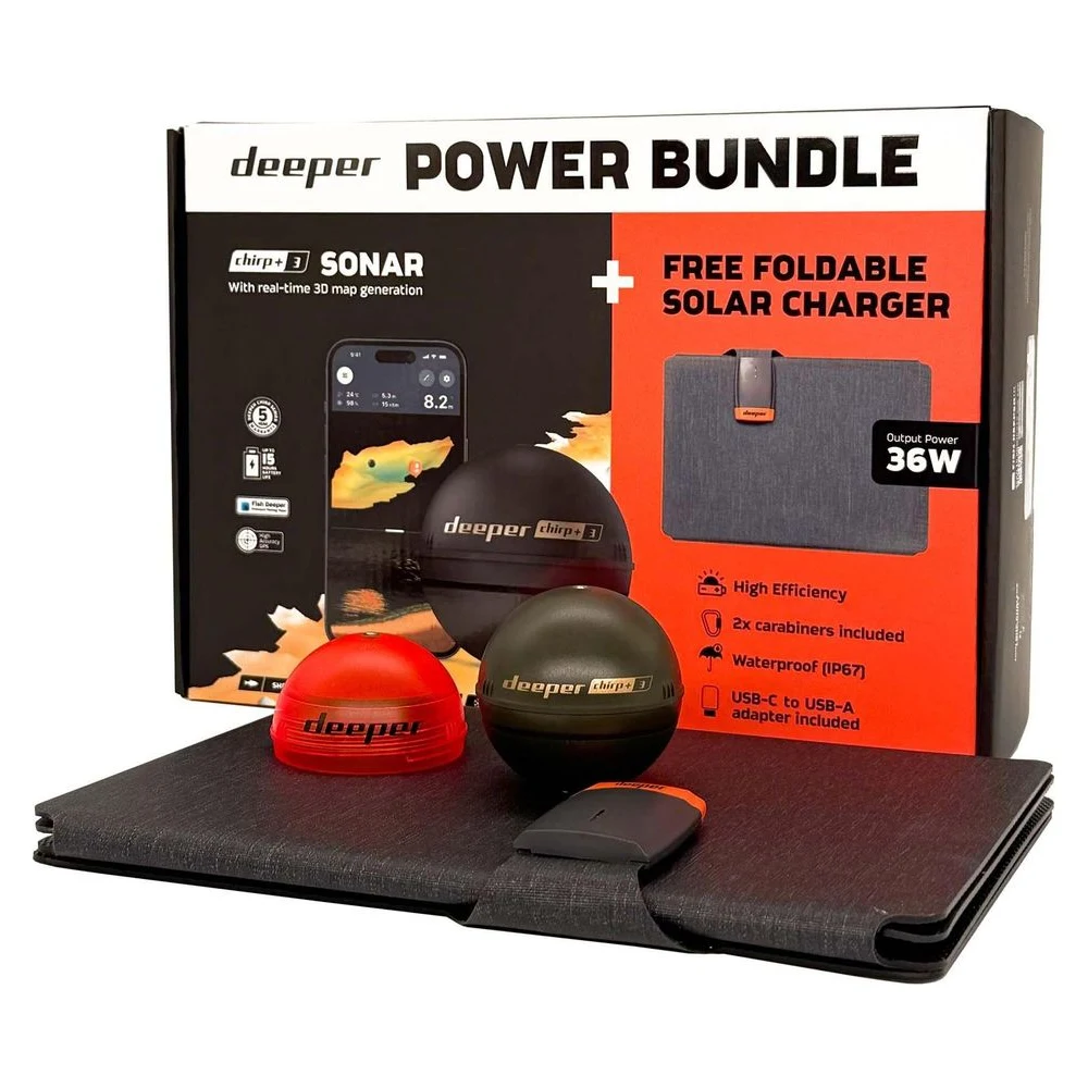 Deeper Chirp+ 3 Power Bundle (Wurfecholot mit Solarpanel)