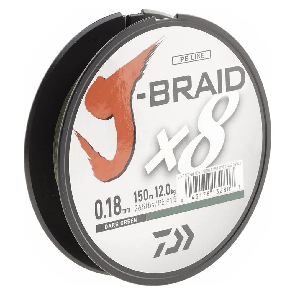 Daiwa J-Braid X8 0,18 mm / 12 kg (geflochtene Schnur)